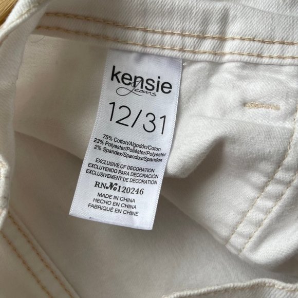 kensie Jeans White Cream High Waist Button Up Mini Denim Skirt Size 12/31 - Picture 4 of 7